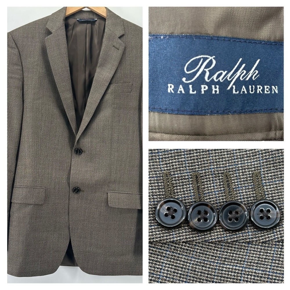 Ralph Ralph Lauren Blazer Mens 38R Brown Silk Wool Check Sport Coat Canada
